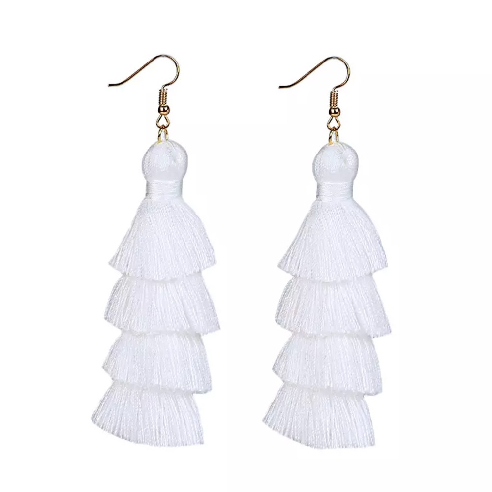 ⭐️NEW⭐️ White Tassel Earrings